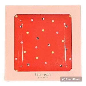 Kate Spade Christmas Dot Red Square Tray